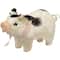 9" Spotted Piglet with Bow and Flowers Spring Figurine
